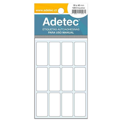 etiqueta rectangular manual 19x40 mm