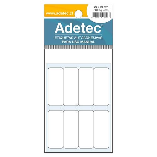 etiqueta rectangular manual 20x50 mm