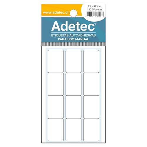 etiqueta rectangular manual 22x32 mm
