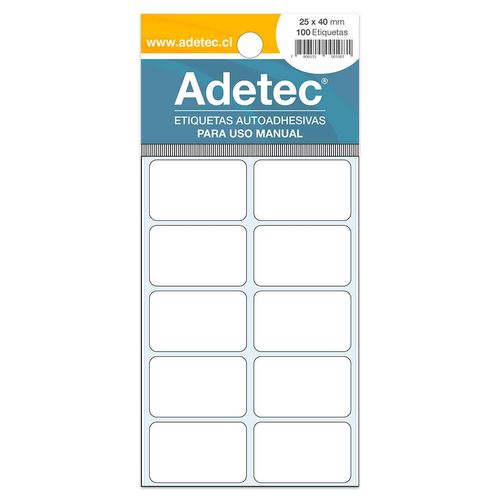 etiqueta rectangular manual 25x40 mm