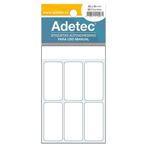 etiqueta rectangular manual 26x54 mm