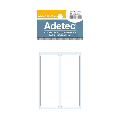 etiqueta rectangular manual 36x102 mm