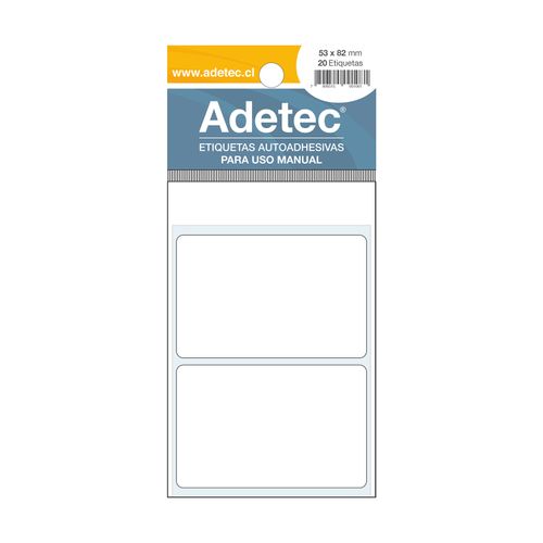 etiqueta rectangular manual 53x82 mm