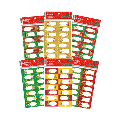 etiqueta navideña para regalos rectangular