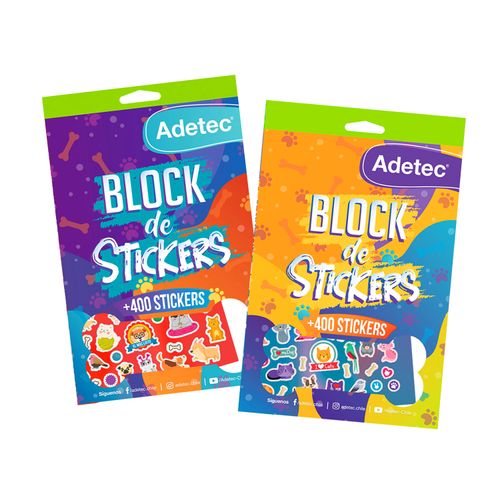 block de stickers mascotas adhesivas