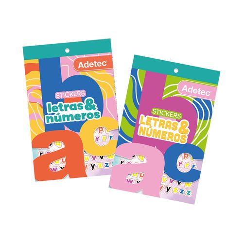 block de stickers letras y números