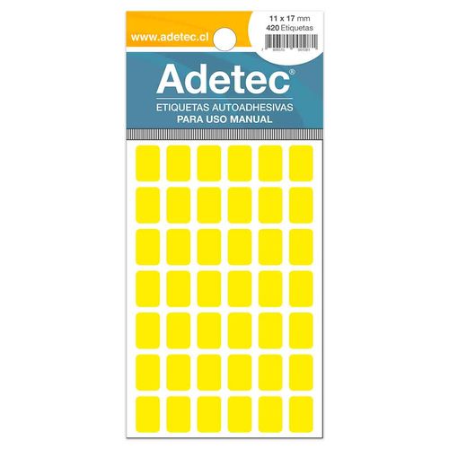 etiqueta manual amarillo/fluor 11x17 mm