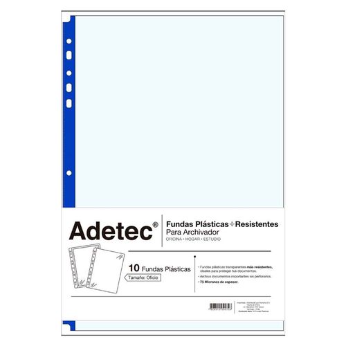 funda archivador resistente oficio  10 un - borde azul