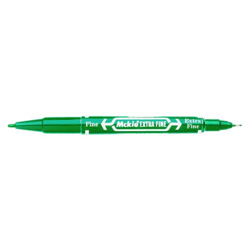 MARCADOR MCKIE TINTA PERMANENTE COLOR VERDE DOBLE PUNTA