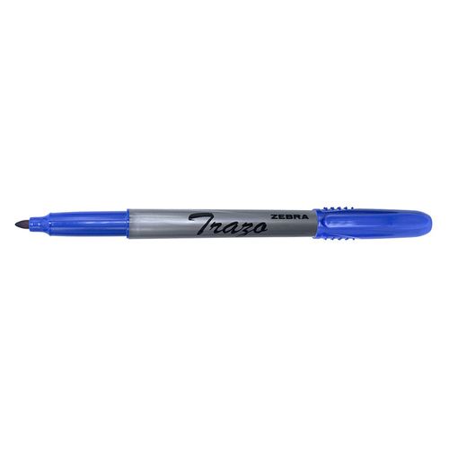 MARCADORES TRAZO TINTA PERMANENTE COLOR AZUL PUNTO FINO