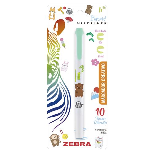 MARCADOR ARTE MILDLINER PET IT TINTA PERMANENTE COLOR VERDE DOBLE PUNTA