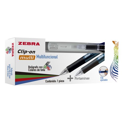 BOLÍGRAFO MULTIFUNCIONAL CLIP ON MULTI TINTA DE BAJA VISCOSIDAD 0,7 MM CON PORTAMINAS 0,5 MM BLANCO