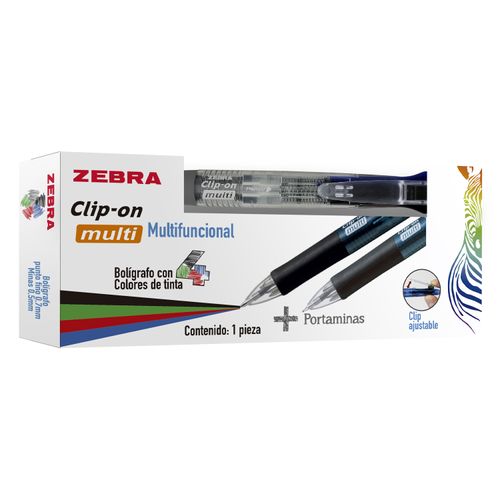 BOLÍGRAFO MULTIFUNCIONAL CLIP ON MULTI TINTA DE BAJA VISCOSIDAD 0,7 MM CON PORTAMINAS 0,5 TRANSPARENTE