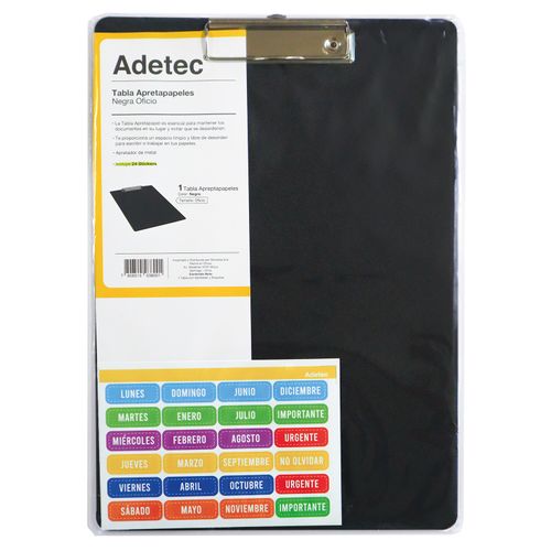 tabla apretapapel oficio negro adetec