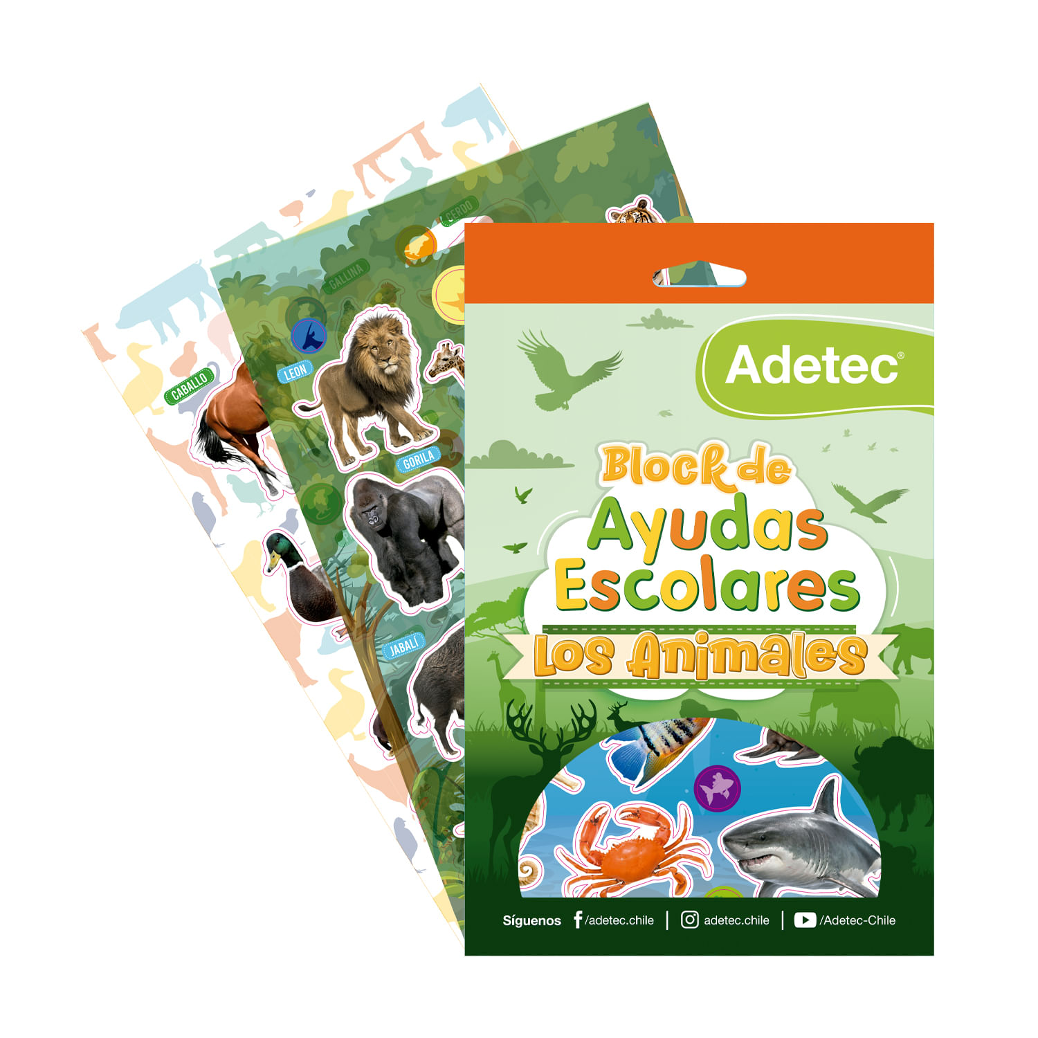 LOS ANIMALES AYUDA ESCOLAR - BLOCK DE STICKERS - Adetec