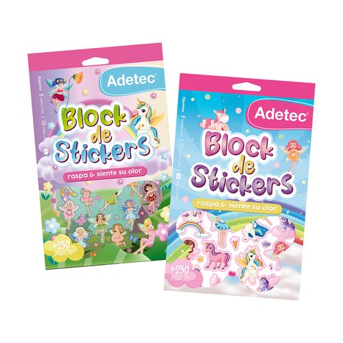 block de stickers hadas con aroma