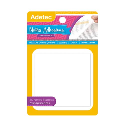 notas autoadhesivas transparentes