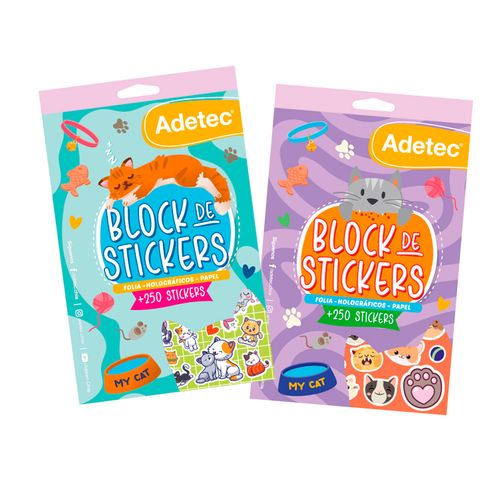 BLOCK DE STICKERS  GATITOS