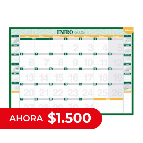 calendario anual escritorio adetec oficina