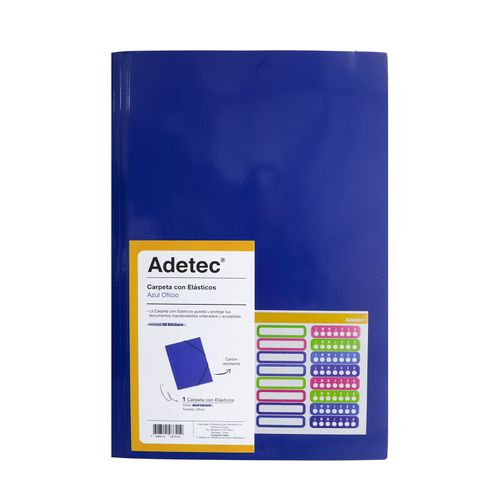 CARPETA CON ELÁSTICO OFICIO AZUL