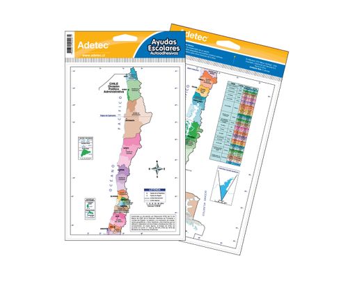 AYUDA ESCOLARE MAPA DE CHILE AUTOADHESIVA