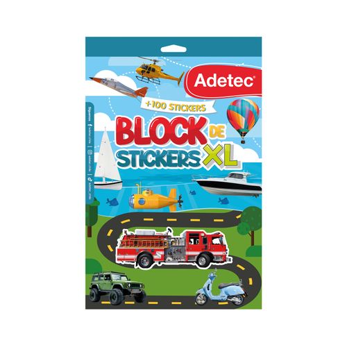 BLOCK DE STICKERS XL MODELO TRANSPORTES