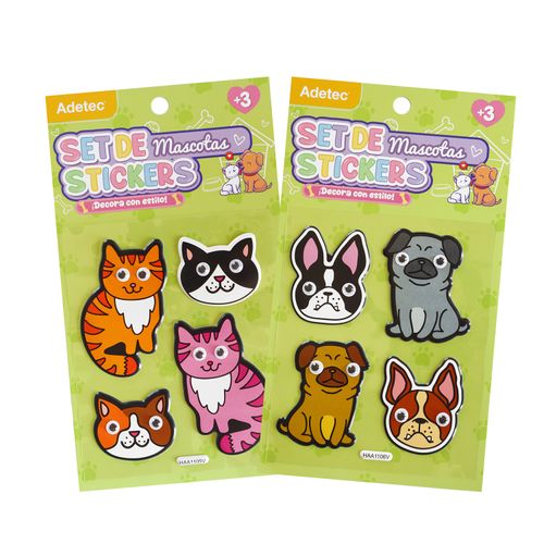STICKERS DECORATIVOS RELIEVE MASCOTAS