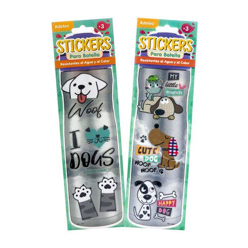 STICKERS PARA BOTELLA - DISEÑO PERRO